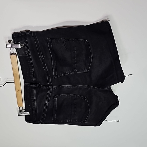 AMERICAN Eagle black super super stretch size 12 high rise jean shorts - Picture 3 of 8